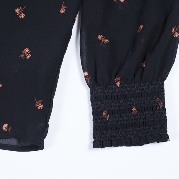 Madewell Women's Georgette Smocked Mockneck Top Size Small - Picture 9 of 16